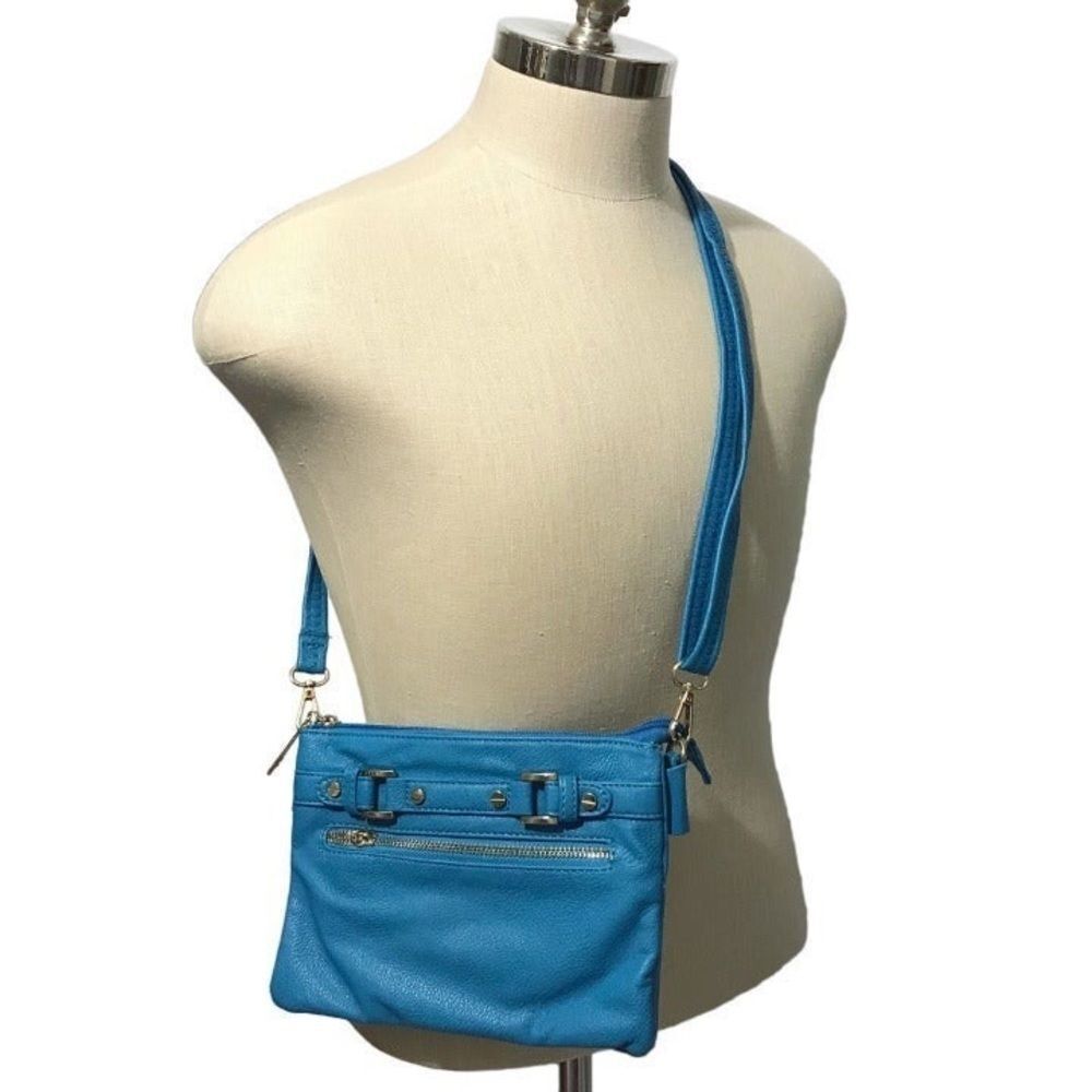Small Buckle Front Crossbody Organizer Handbag - Picture 9 of 9